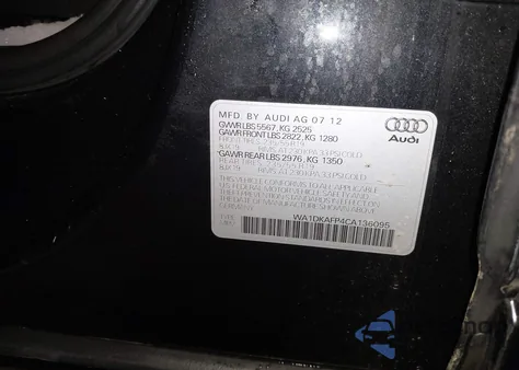 2012 Audi Q5 3.2 Premium Plus из США, поврежденный, VIN WA1DKAFP4CA136095